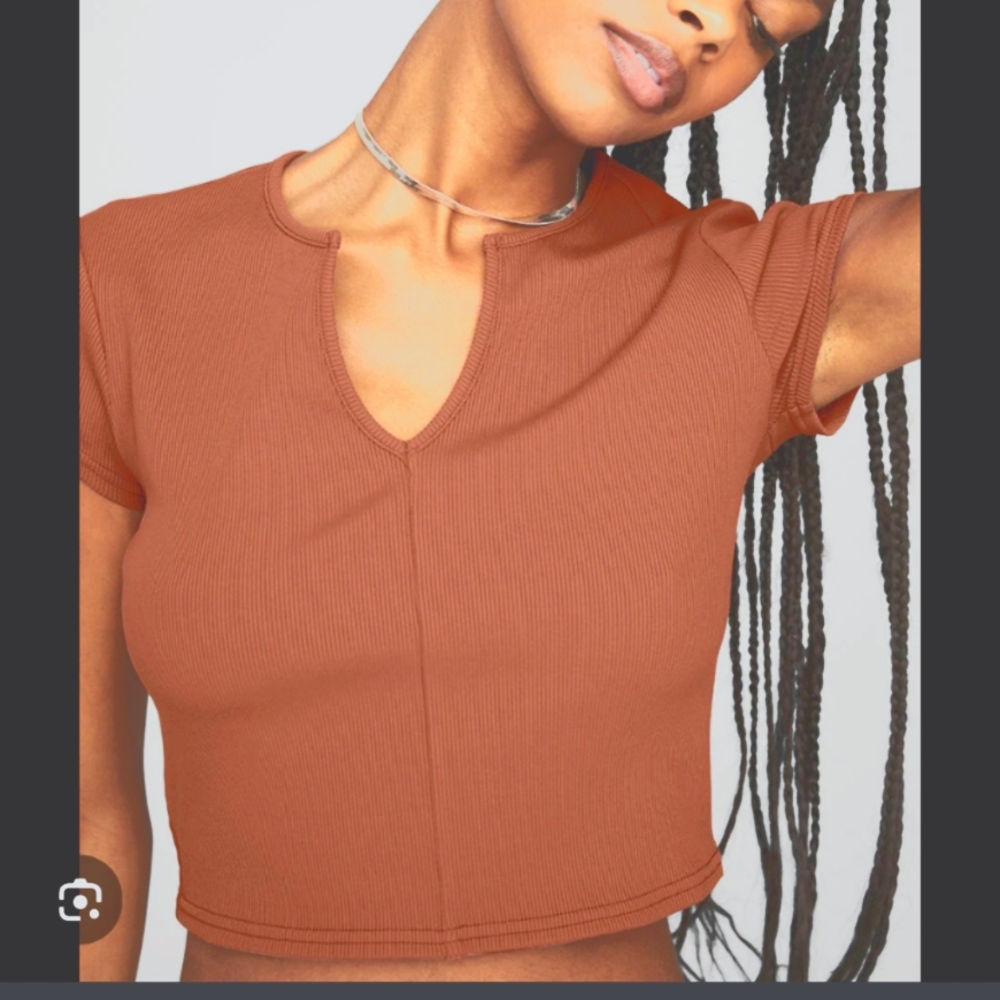 Alo ribbed savvy crop Short Sleeve